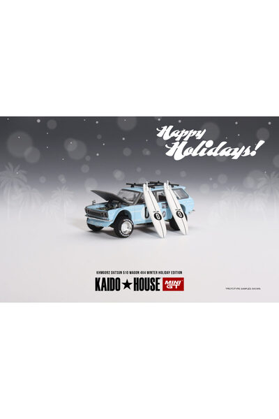 mini gt Kaido House Datsun 510 Wagon 4x4 Winter Holiday Edition model car MGTKHMG092