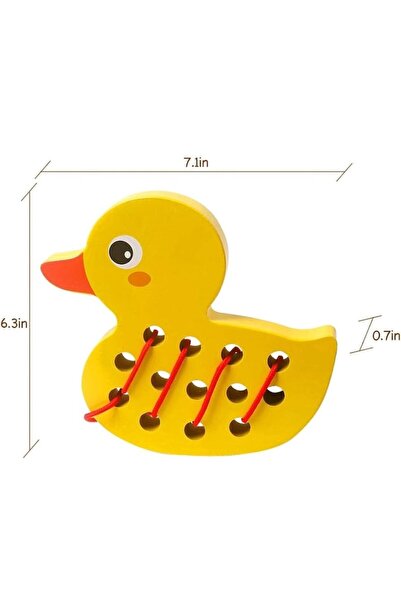 OEM Wooden Lacing Toy - Duck, Multicolor (Montessori)