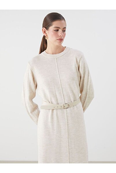 LC Waikiki Lcwaikiki Classic Crew Neck Oversized Knitwear Dress