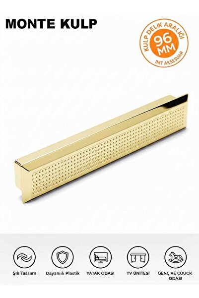 İMT AKSESUAR LÜKS MONTE 96 MM KROM MOBİLYA ÇEKMECE DOLAP YATAK ODASI ŞİFONYER...