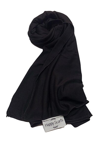 Happy Scarfs Şal din bumbac pieptănat - negru