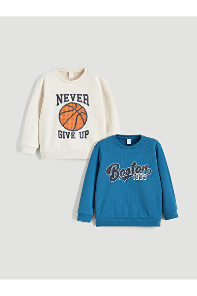 LC Waikiki Özmarka New Season Crew Neck Boys' Sweatshirt 2-Pack