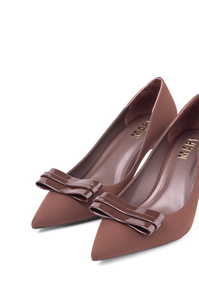 Tasarım Elegant Buckle Brown Pointed Toe Thin Heeled Women's Classic Stiletto Shoes – Formal-Casual-Party