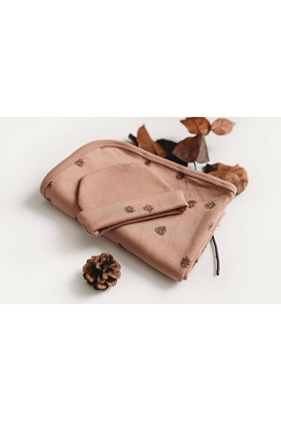 Lovedbaby Caciulita bebelusi cu 2 fete, 100% bumbac, Nutmeg pinecone, NB-12 luni