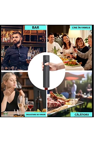 SokShop Electric Wine Bottle Opener — Automatic Battery-Powered Corkscrew, Black, 150-Bottle Autonomy