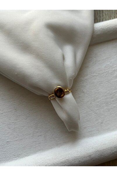 Pel Design خاتم من الحجر الطبيعي الملفوف من حجر الكابلانجوسي قابل للتعديل