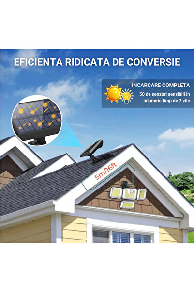 VENTART 100W Outdoor Solar Lamp, with 333 LED, Motion Sensor, Adjustable Arms and Remote Control