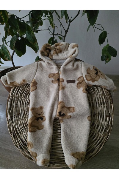 Canini Polar Ayı Baskılı Tulum – Sıcacık, Yumuşak ve Rahat Kışlık Bebek Giyimi | Tanış Bebe