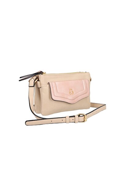 Lulu Castagnette Poseta dama casual piele ecologica bej tip plic cu buzunare ...