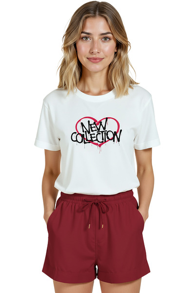 Color Luxe Women's White Relaxed Fit 100% Cotton T-Shirt – Graffiti Heart & “...