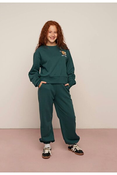 LOCO LOCO Limi Young Girl Children's 3-Thread Non-Embroidered Cotton Tracksui...