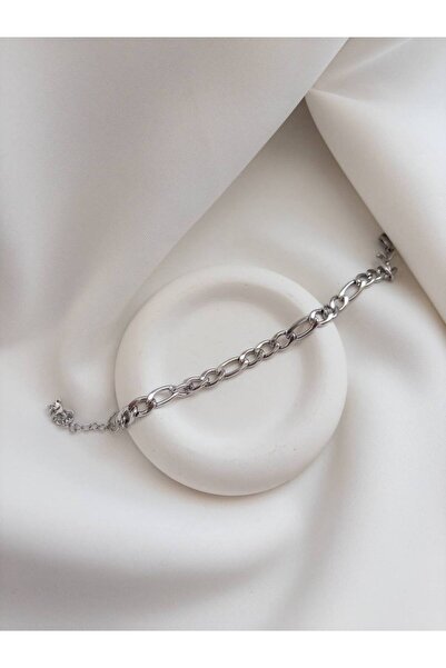Minne Jewelry-Accessory سوار سلسلة فيجارو من الفولاذ - سوار سلسلة فيجارو فضي ...