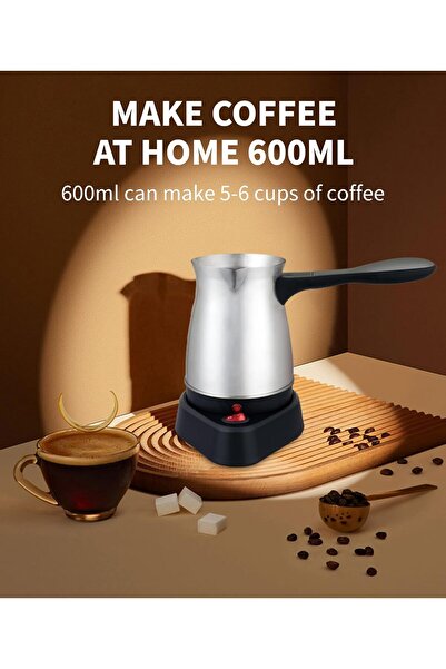 Bonjour Turkish Coffee Maker, 600ML Electric Stainless Steel, 6 Cups