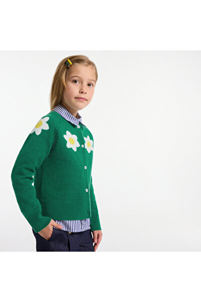 jacadi Girls' Cashmere Blend Wool Cardigan