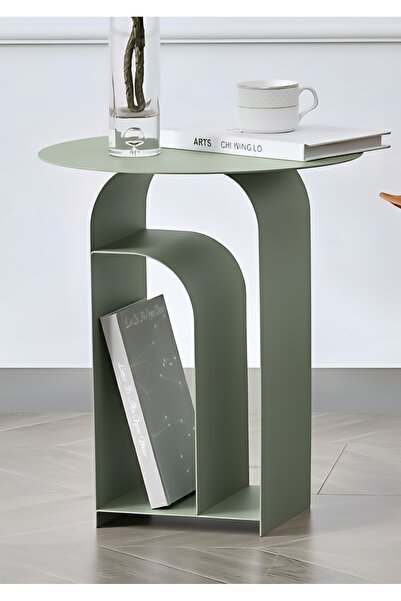 VoomeDesign Pastel Minimalist Metal Yan Sehpa | Modern Dekoratif Salon & Ofis...