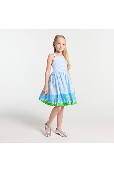 jacadi Girl's Cross Back Strap Poplin Dress