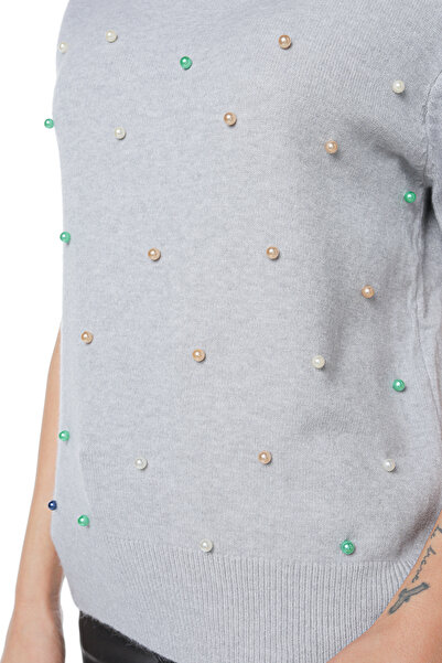 Jolenttine Pearl Sweater with Cashmere and Wool, Gray