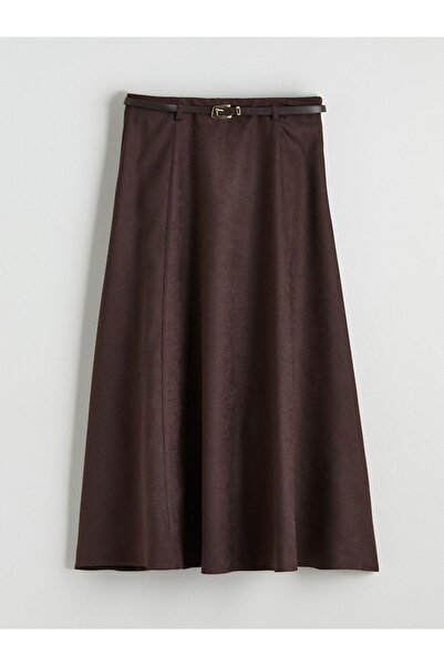 LC Waikiki Lcw Vision Buy A-Line Skirt with Zipper and Suede Look