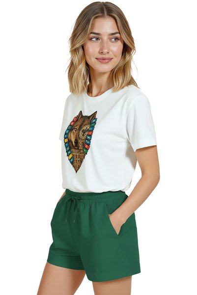Color Luxe Women's White Relaxed Fit 100% Cotton T-Shirt – Turkey Bozkurt & Kurt Printed