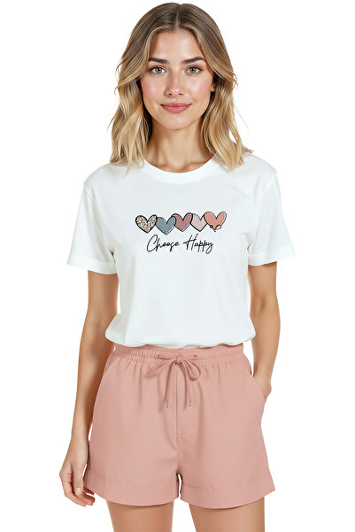 Color Luxe Women's White Relaxed Fit 100% Cotton T-Shirt – Heart Row &''Choos...