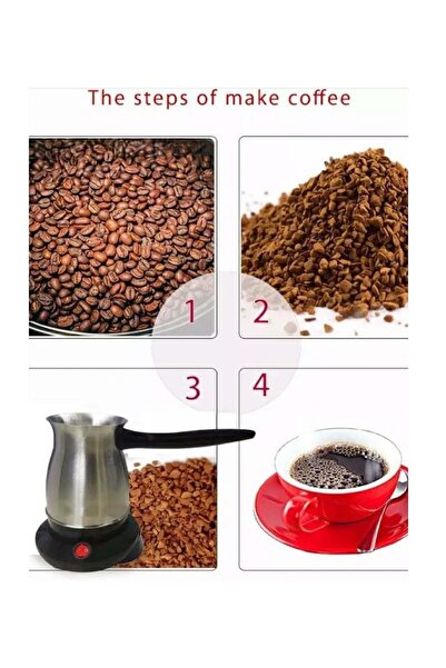 Hope Turkish Coffee Maker 800W, 600ml Stainless Steel Pot, Cool-Touch Handle