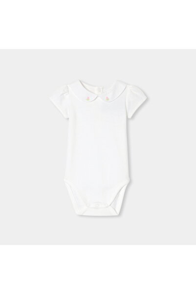 jacadi Newborn Baby Girl Balloon Sleeve Bodysuit