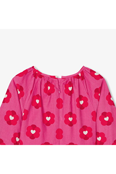 jacadi Girl's Floral Motif Velvet Dress
