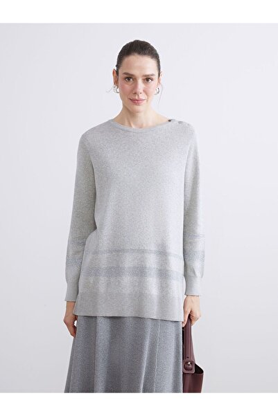 LC Waikiki Crew Neck Striped Women's Knitwear Sweater
