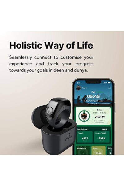 Generic Zikr Ring Juud 3-in-1 Flex Lite Smart Tasbih Ring (18/20/22mm) - Prayer & Tasbih Reminders, Bluetoot