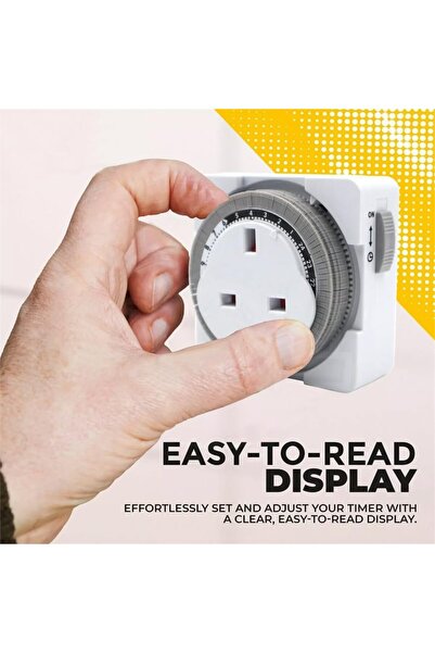 Generic 24 Hour Mechanical Segment Timer Plug Socket, Energy Saving Switch for Home Appliances