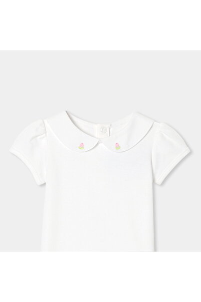 jacadi Newborn Baby Girl Balloon Sleeve Bodysuit