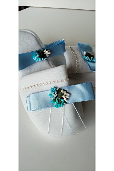 Canbutik Blue Bud Maternity Slippers and Crown Set