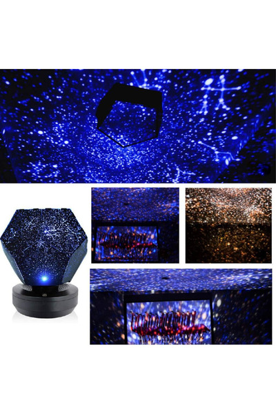 SUPER TRENDS SUPER TRENDS® Starry Sky LED Projector Lamp, Rotating, Bluetooth and Remote Control, Black