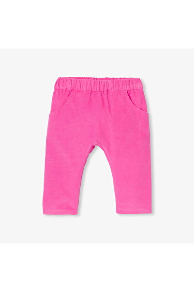 jacadi Newborn Baby Girl Elastic Waist Velvet Pants