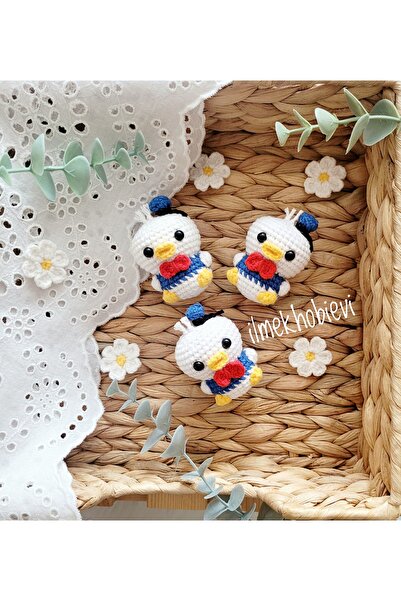 ilmekhobievi Amigurumi Donald Duck Mini Organic Anahtarlık-Oyuncak 6cm 1 Adet...