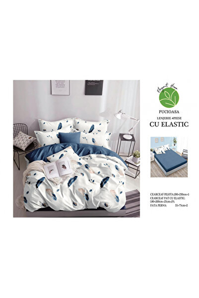 FIONNA.RO Satin Cotton Bed Linen With Elastic - Feathers