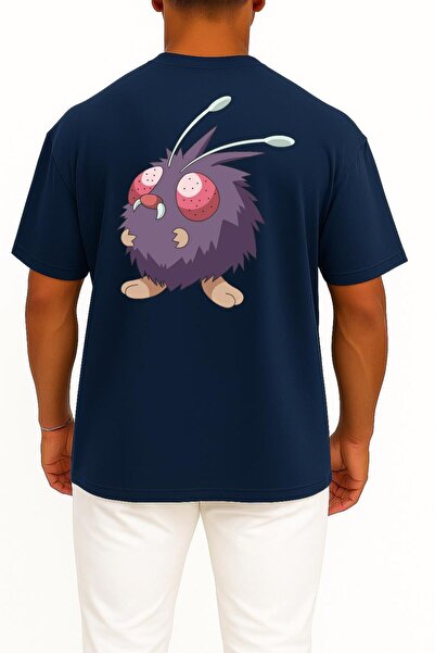 Bahriyeli Collection Oversized Venonat Unisex T-Shirt with Pocket and Back Design