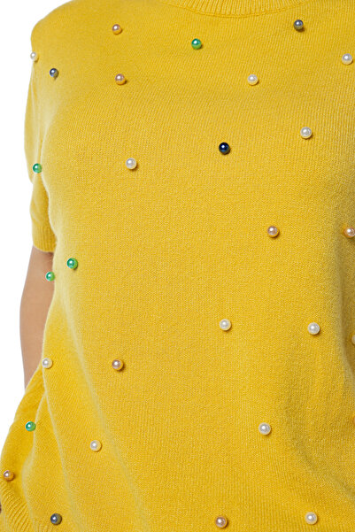 Jolenttine Pearl sweater with cashmere and wool, mustard