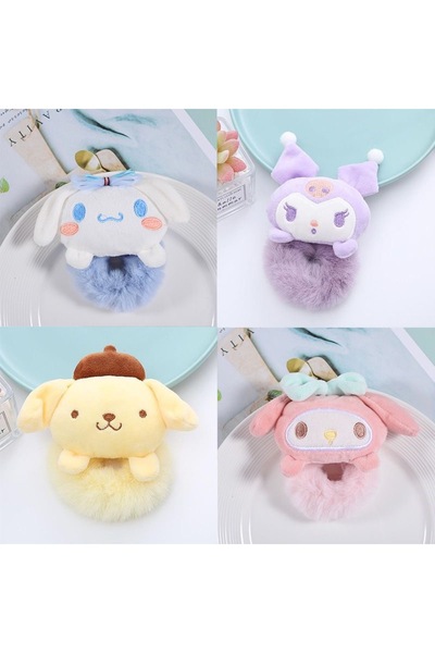 EliraToka ELASTIC DE PAR PENTRU FETE-BEBE, CU CAPAC DE PLUȘ, KUROMI CINNAMOROLL MY MELODY POMPOMPURİN, 1 BUC.