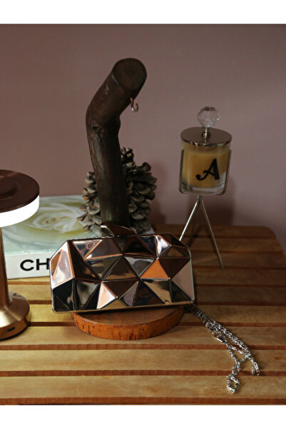 Alvora Geometric Design Metallic Silver - Gold Women's Evening Dress Evening ...