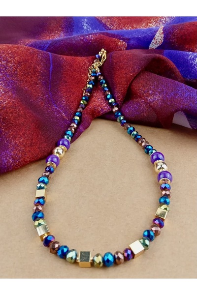 Orelia Takı Mor Kristal Taşlı Kolye