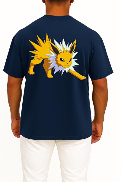 Bahriyeli Collection Oversized Zapdos Pocket and Backpack Design Unisex T-Shirt