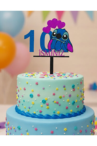 Kanem3D Stitch 10 Yaş İsimli Pasta Süsü