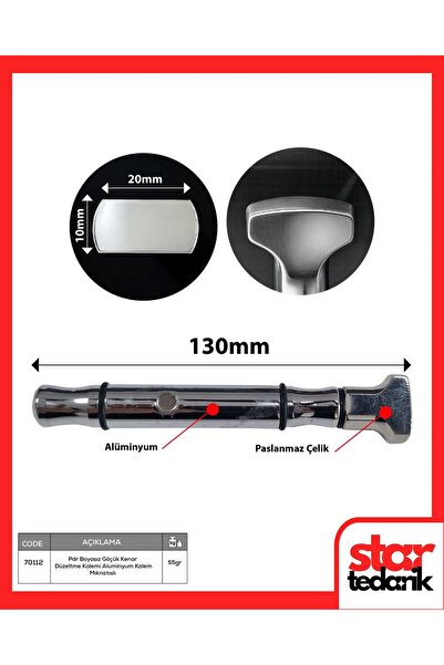 STAR PDR Boyasız Göçük Düzletme Kenar Düzeltme Kalemi 20x10mm Aluminyum Mıkna...