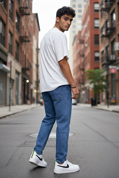 dehaine Men's BAGGY jeans, light blue, simple model, 115