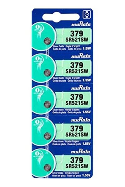 Generic muRATA 5-Pieces Murata SR521SW / 379 Silver Oxide 1.55V (muRata) Japa...