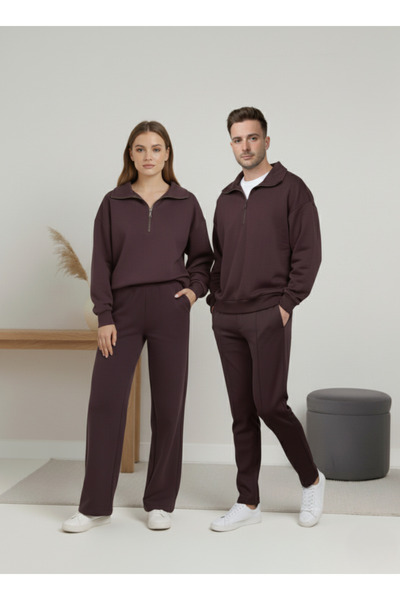 Ceylen Modal Fabric Half Zipper Unisex Oversized Sweat