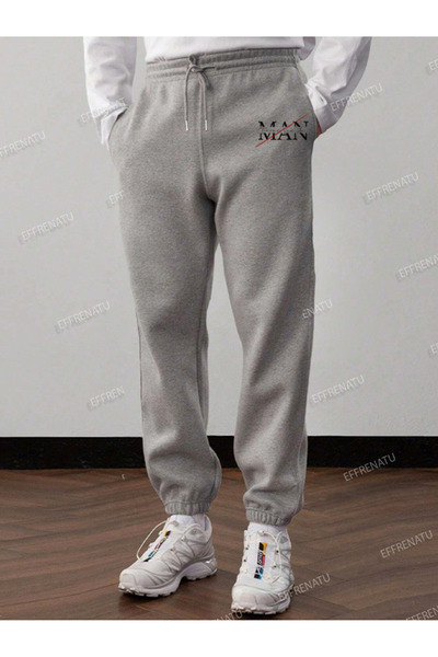 EFFRENATU Gray Plus Size Trend Prints Hooded Zipper Sets