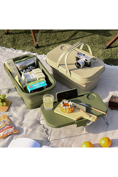 MASKY Katlanır Piknik Sepeti Yeşil