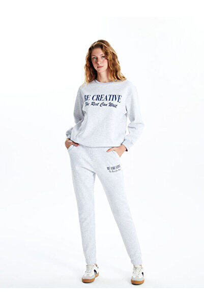 LC Waikiki Women's Thick Jogger Sweatpants with Elastic Waist Print